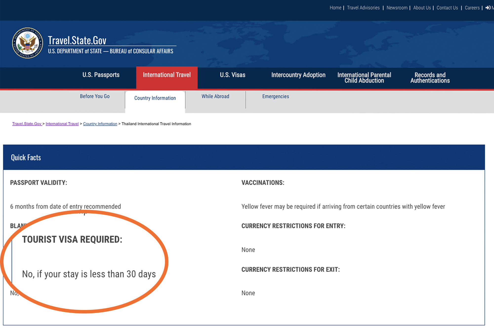 Screenshot of Government website