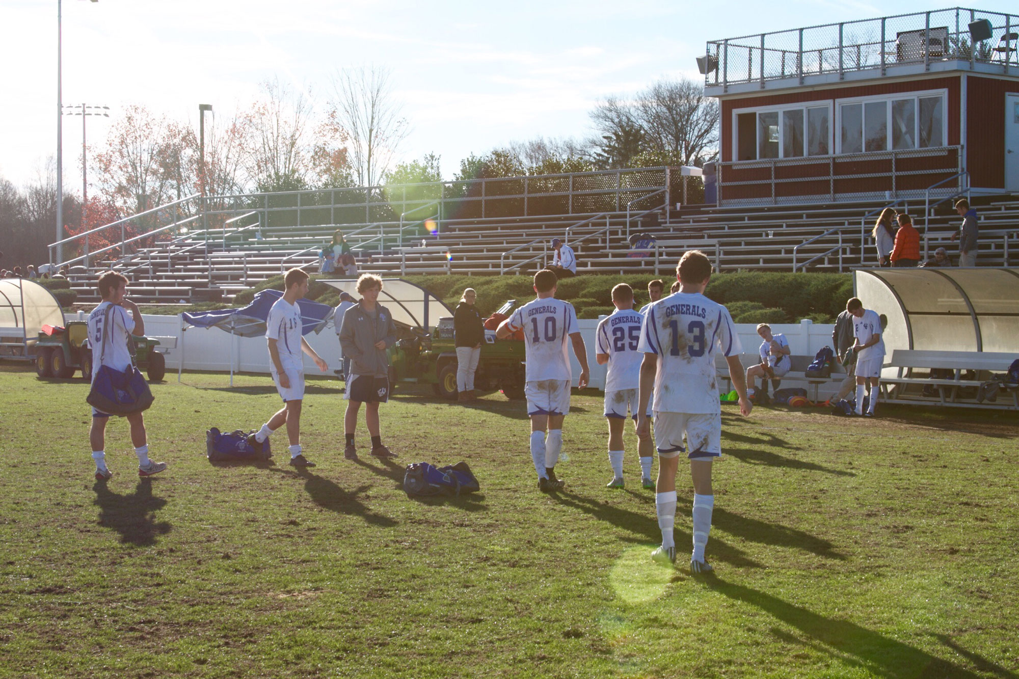 Men's team playing soccer