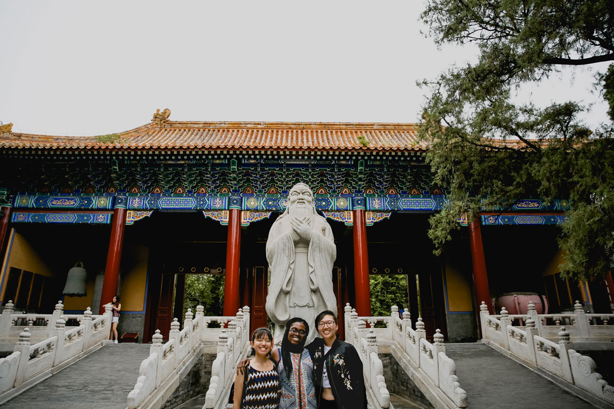 UC students at Beijing temple