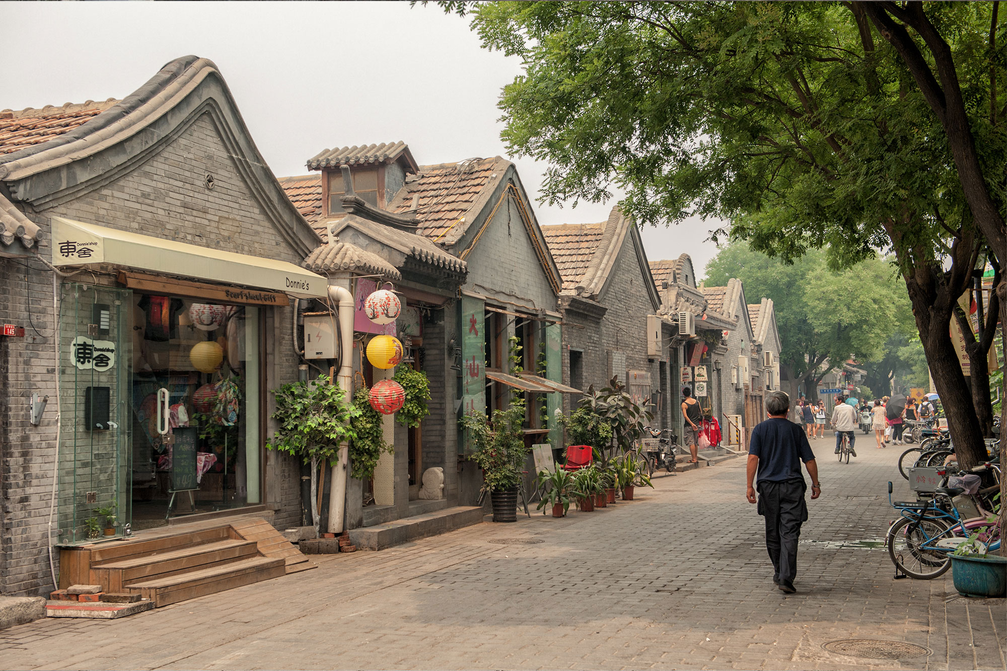 A man walks the streets of China.