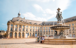 Plaza and fountain in Bordeaux, France