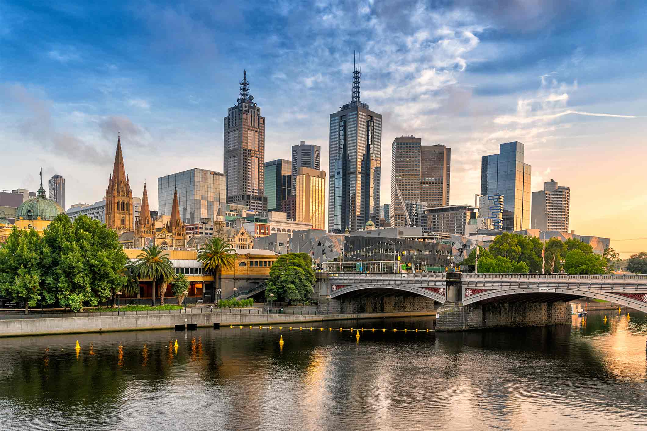 Central business district in Melbourne, Australia