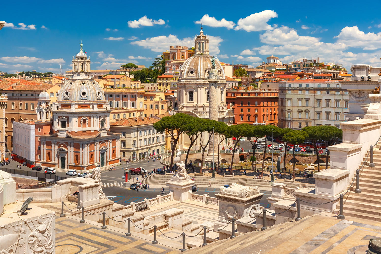 Ancient Trajan Forum in Rome, Italy