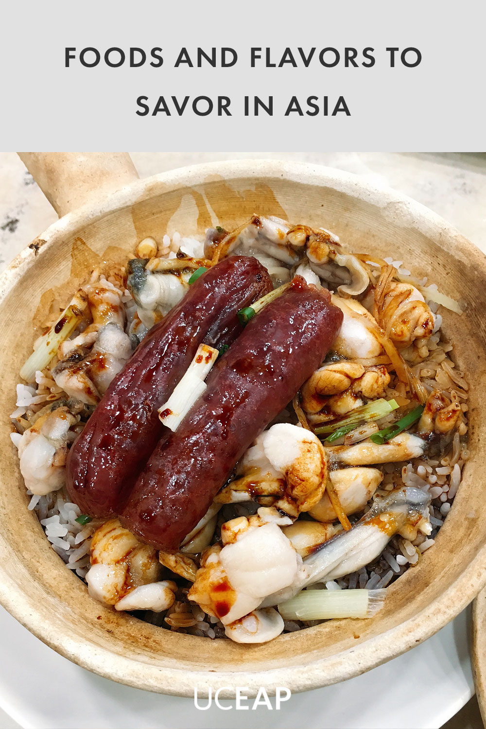 Claypot rice with rice veggies and meat in Hong Kong.