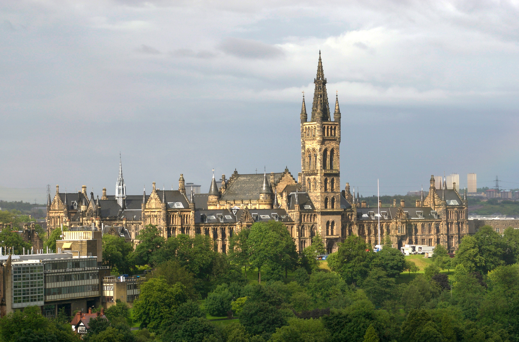 Glasgow University buildings, taken from Yorkhill Children's hospital.