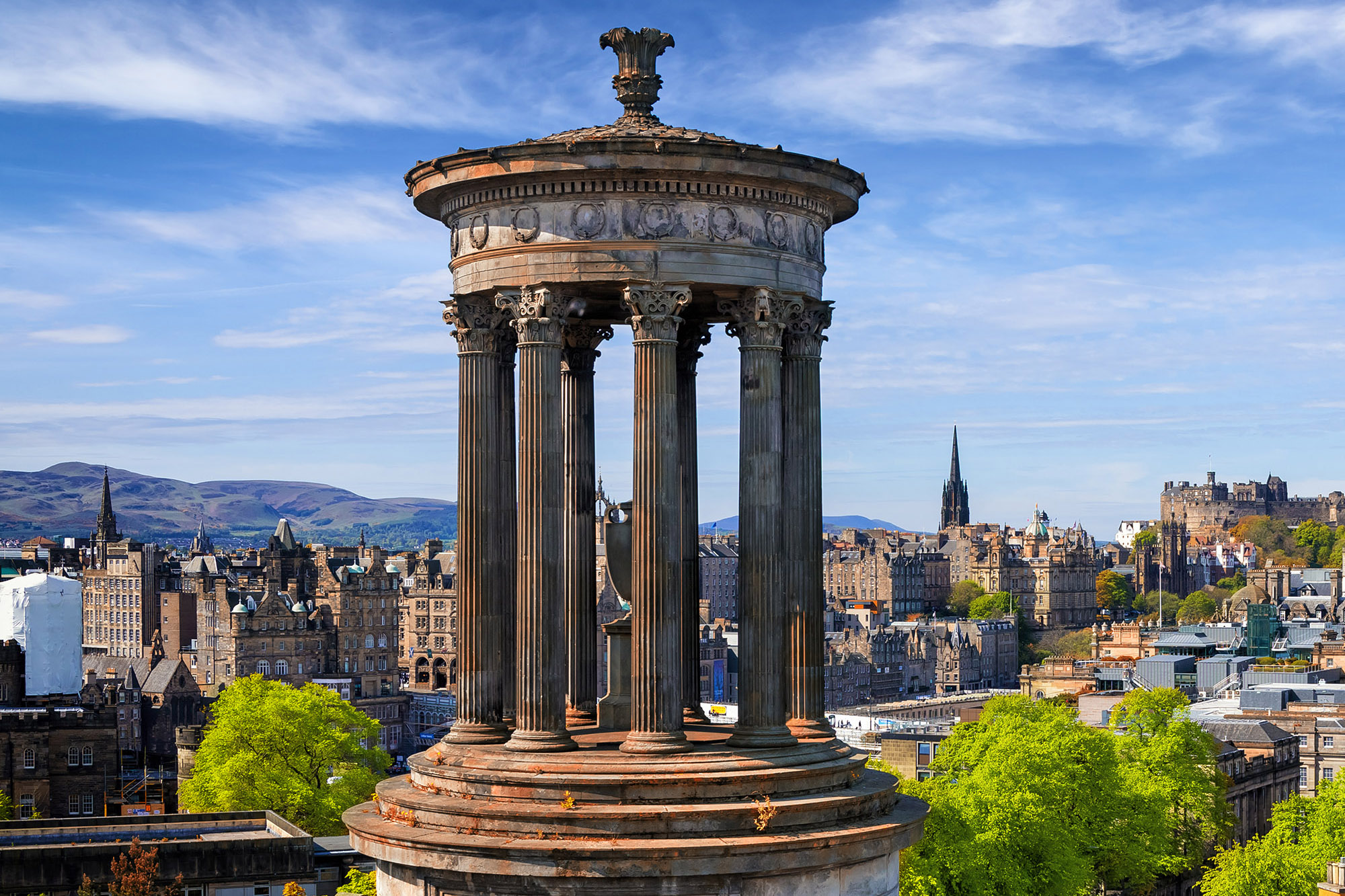 View of the skyline over Edinburgh Scotland