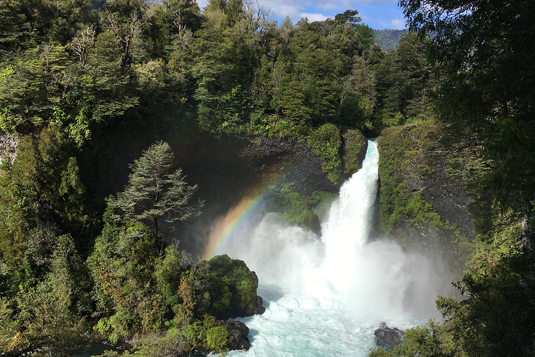 One of many beautiful waterfalls in Huilo Huilo