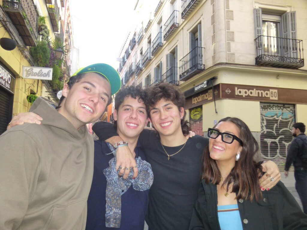 International student group on a street in Italy