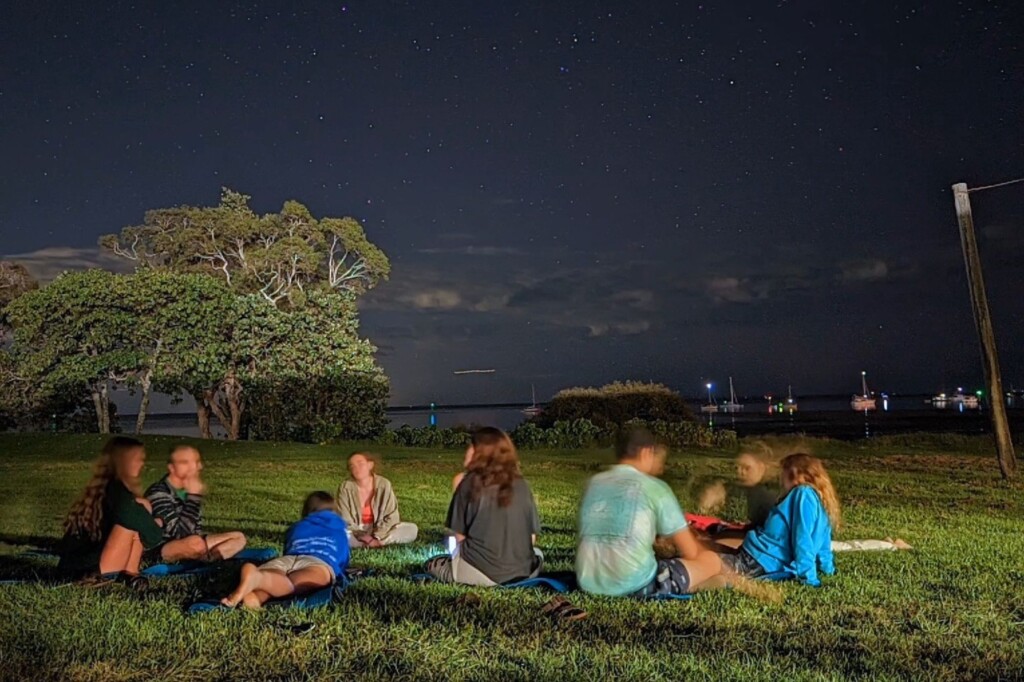 Yoga circle under the stars