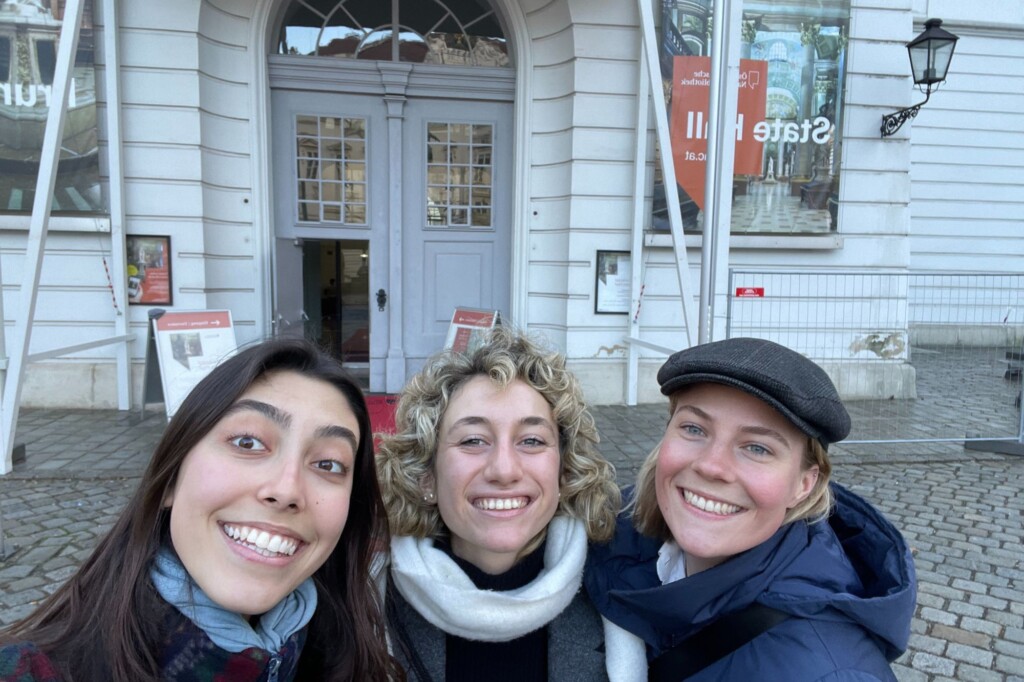 Group of study abroad friends smiling