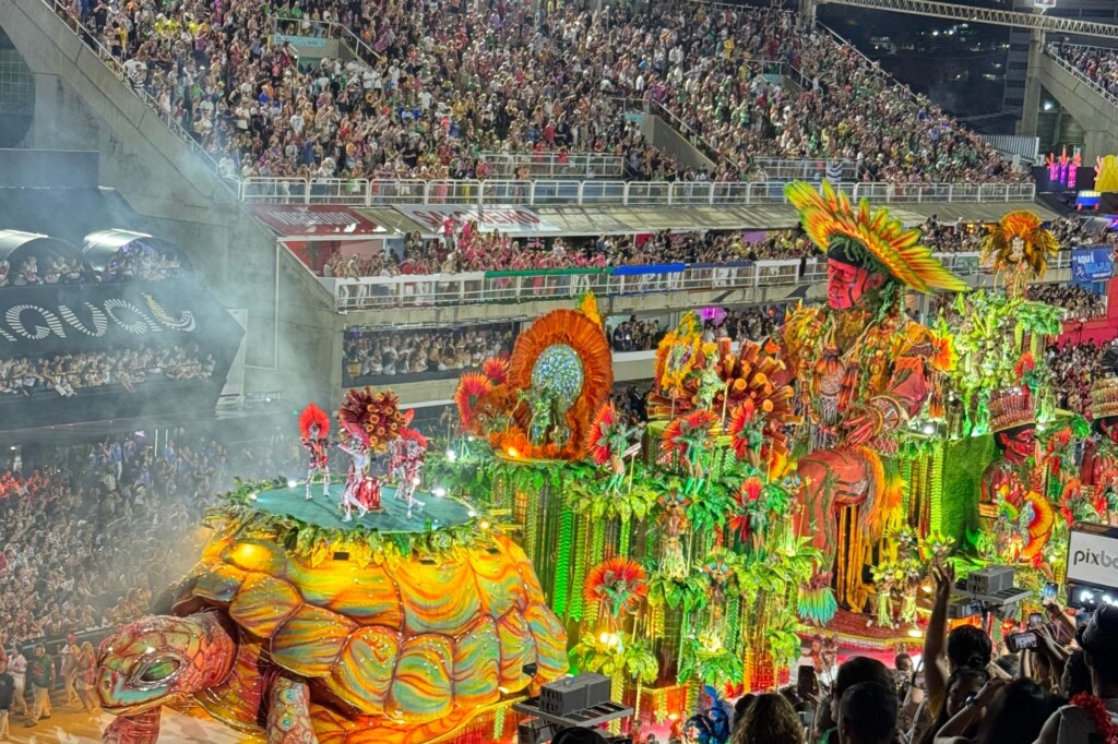 Colorful parade float for Carnival in Rio