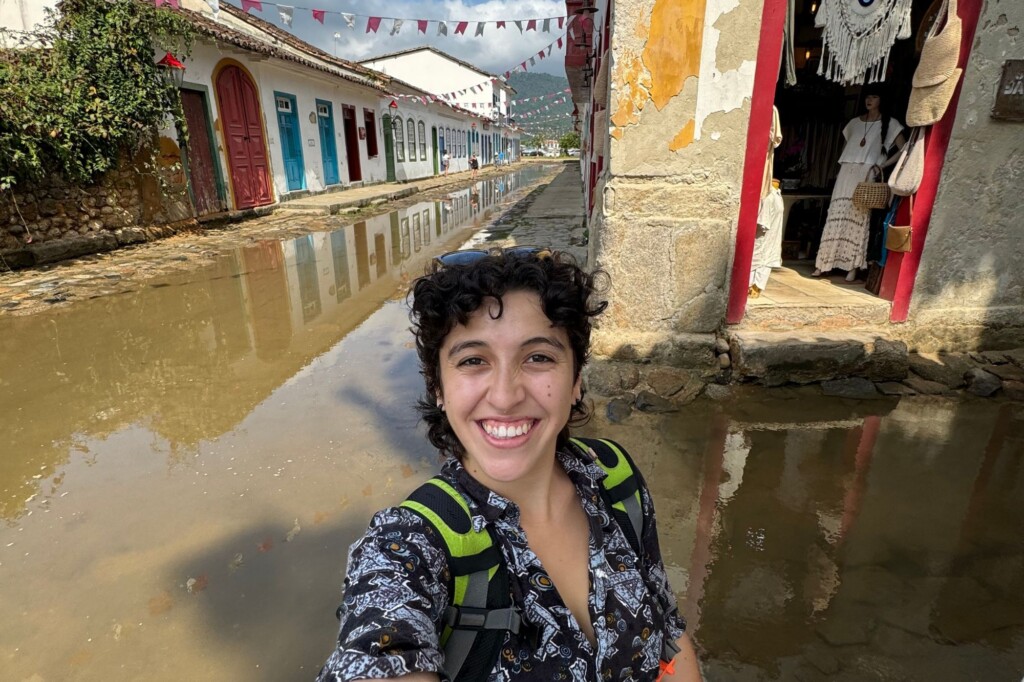 Kathrine Rodriguez (UCB) during monsoon season in Brazil