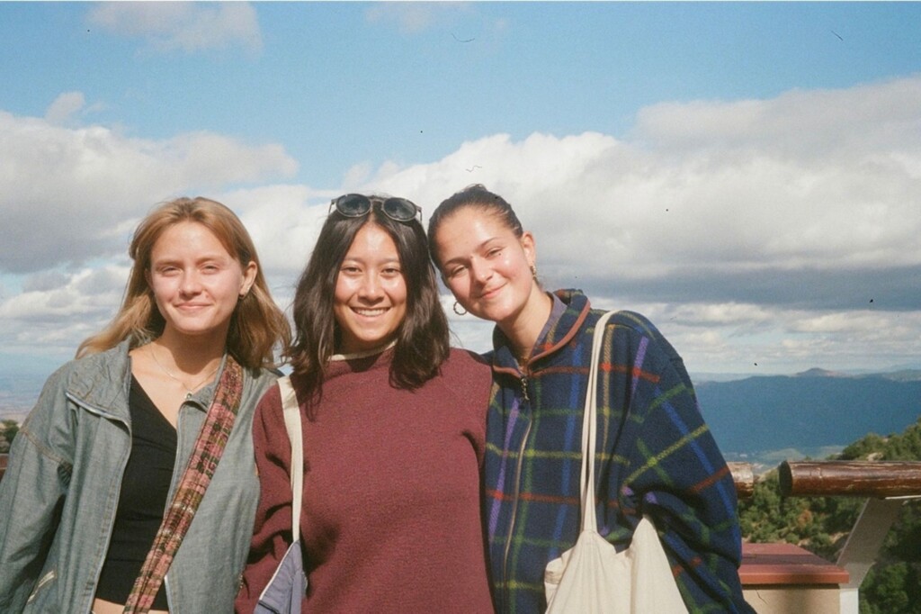 Sarah Schecter and friends on a study abroad field trip to Montserrat Italy