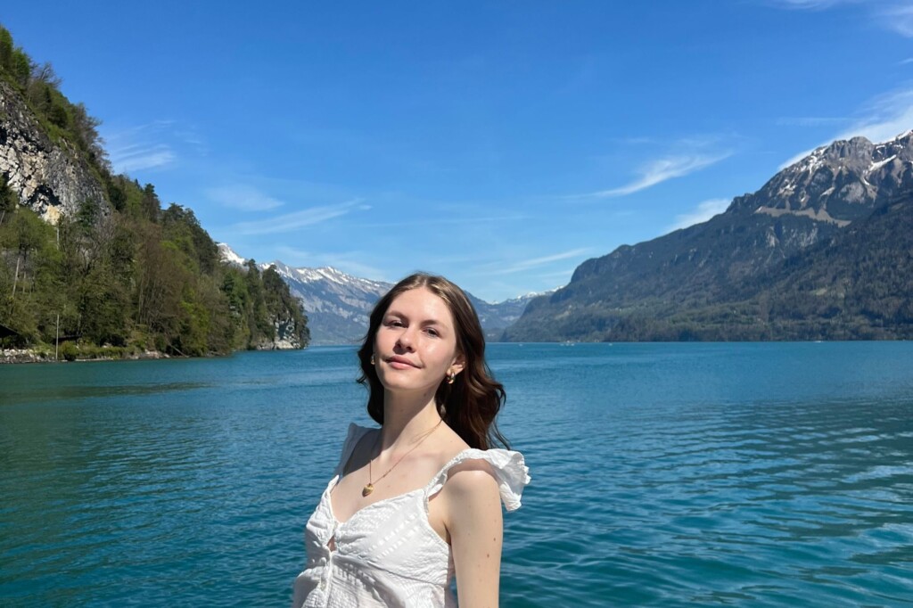 Kylee Cochran (UCI) pictured in front of a European lake