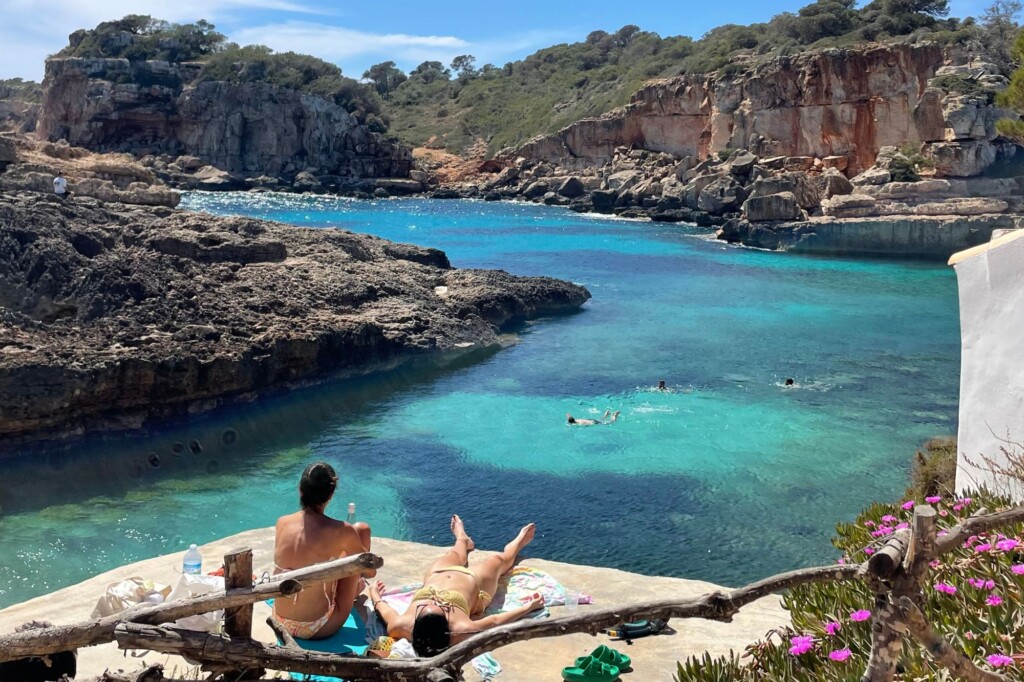 Cala S'Almunia, a cove located in the municipality of Santanyí, on the island of Mallorca in Spain