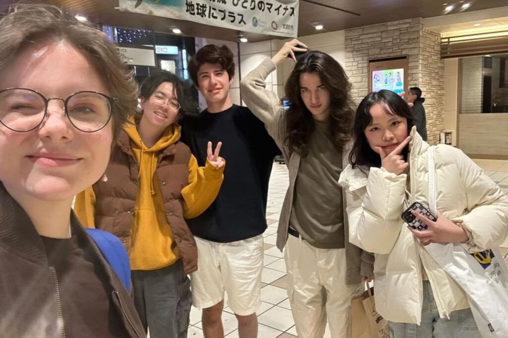 Harry Shih (UCSD) with friends in Japan