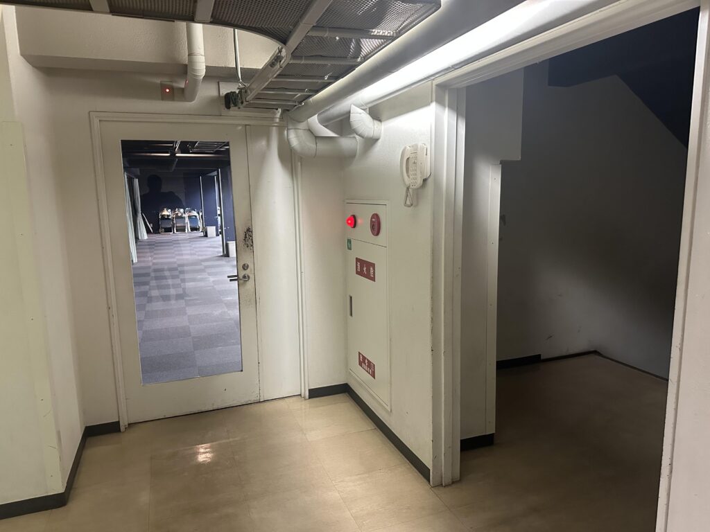 Hallway where Denmark stood nervously outside the door