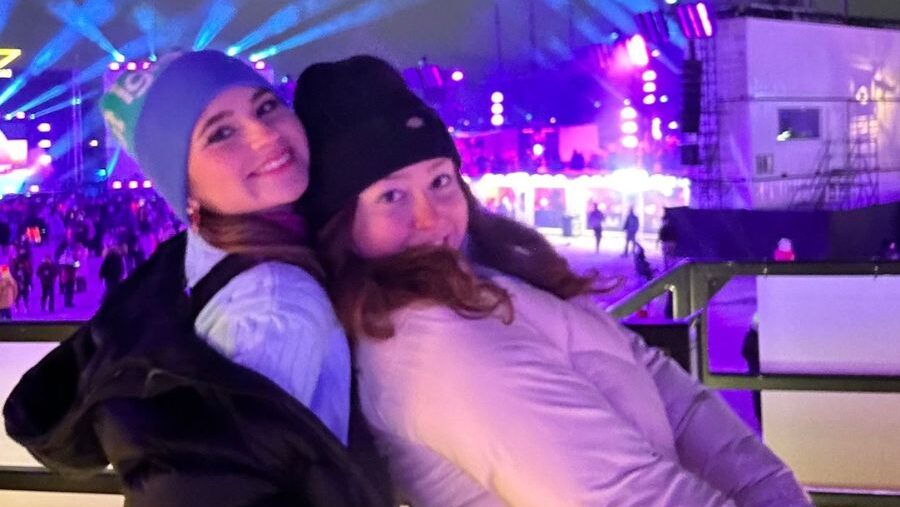 Lily and friend in Montreal, Canada