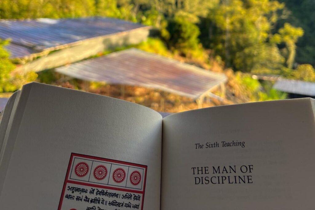 Reading Bhagavad Gita on study abroad