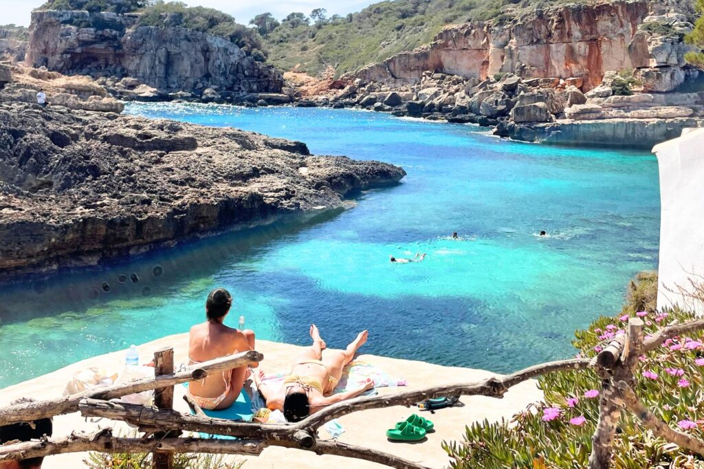 Sunning with friends in Mallorca, Spain