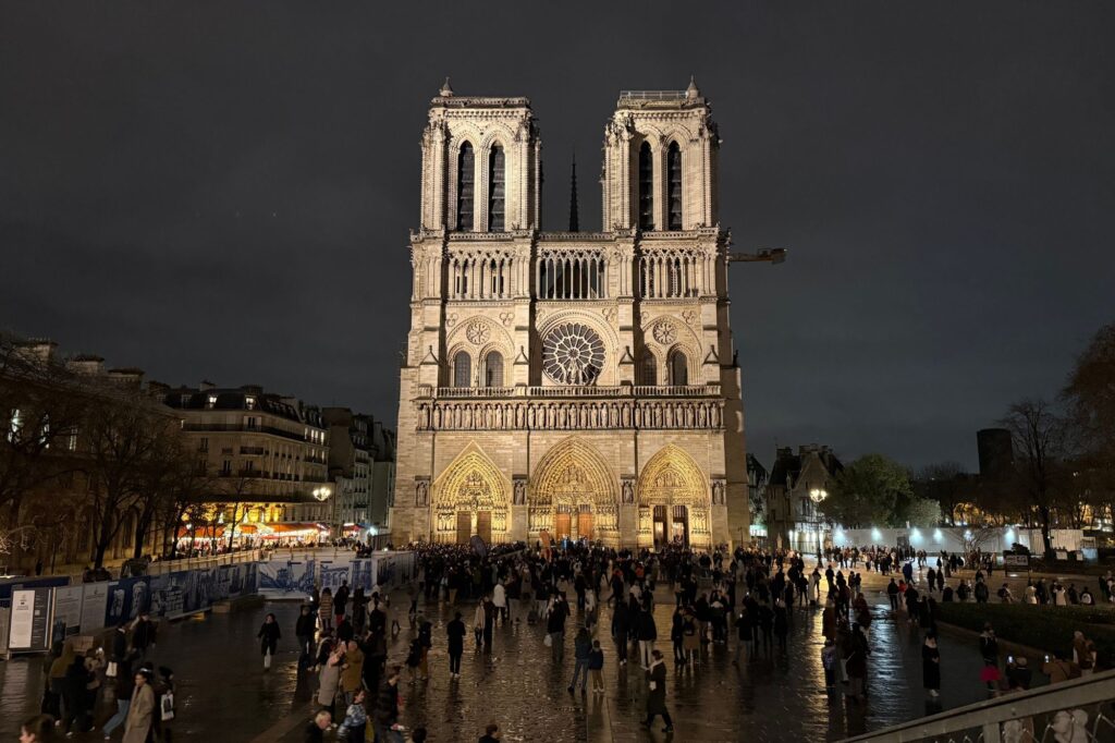 Notre Dame at night