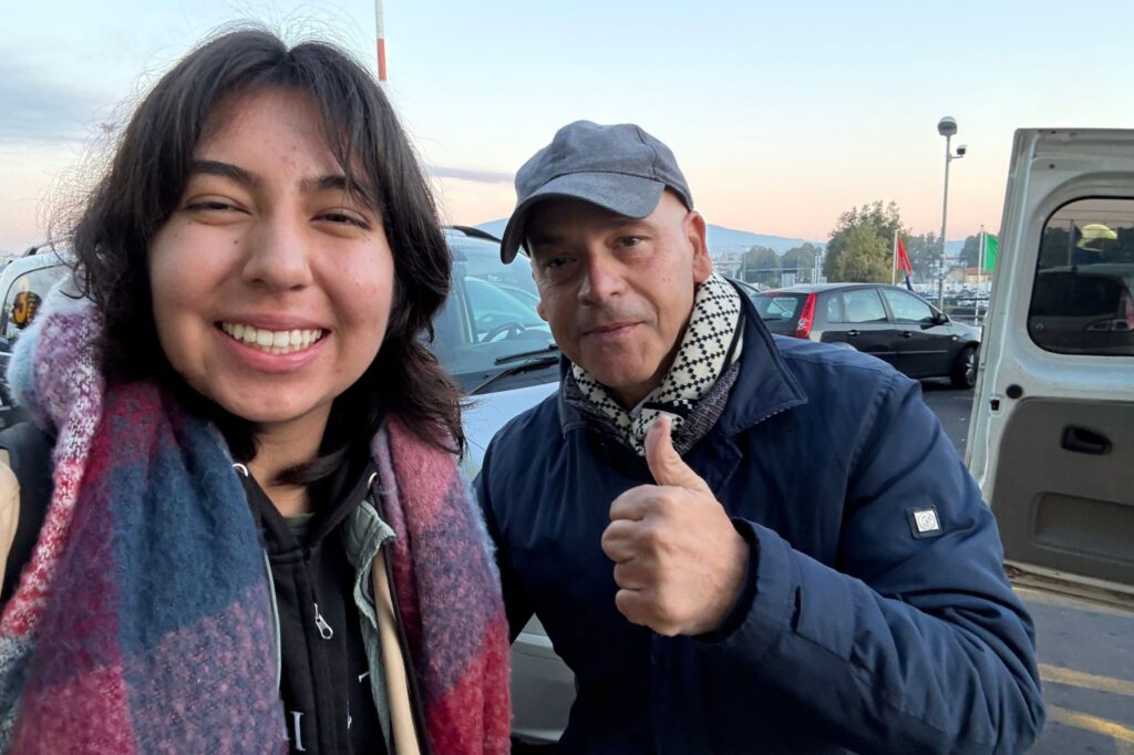 Sicilian taxi driver with a great playlist