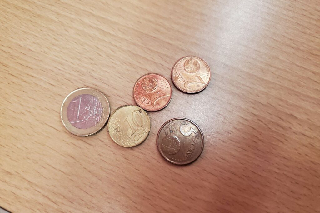 Some Euros on a wooden table