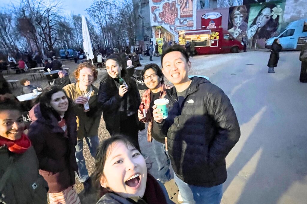 Sarah Zhang (UCB) with friends in Berlin, Germany square in winter